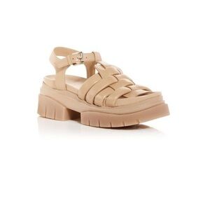 ASH Platform Sandals Sirena Woven in Tan Leather